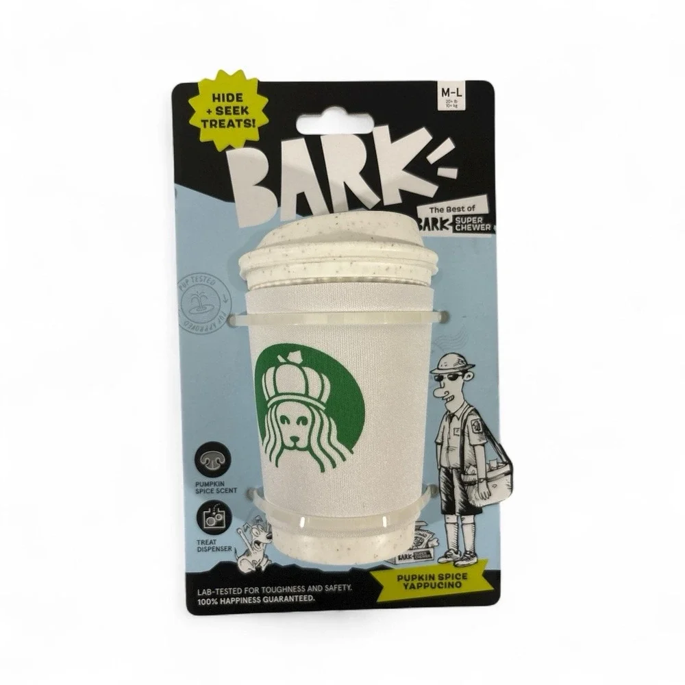 Bark Super Chewer Core Collection Dog Toy Treat Size M-L Pumpkin Spice New